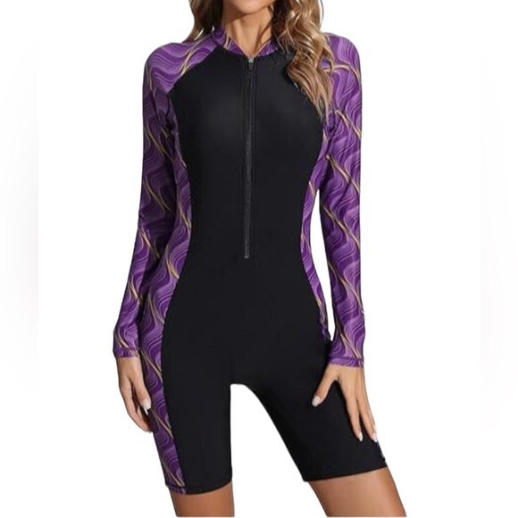 Halcurt Womens Boyleg One Piece
Rashguard surf Swimsuit UPF50 Front ZipSurf NWT - Picture 2 of 10